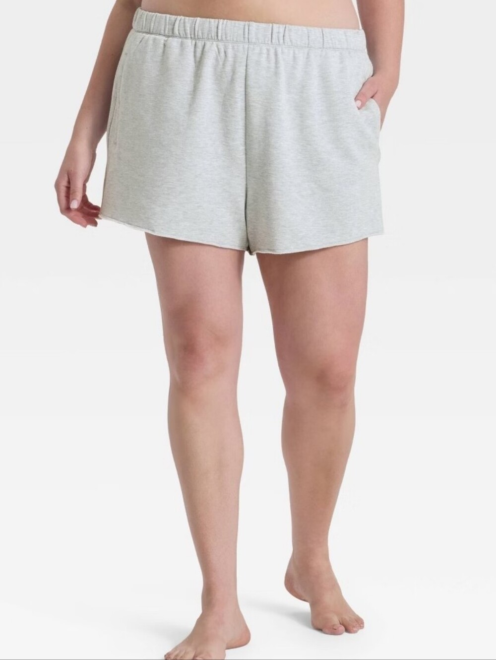 NWT Wild Fable PeachySoft French Terry Fleece Lounge Shorts 2X Heather Gray Cozy